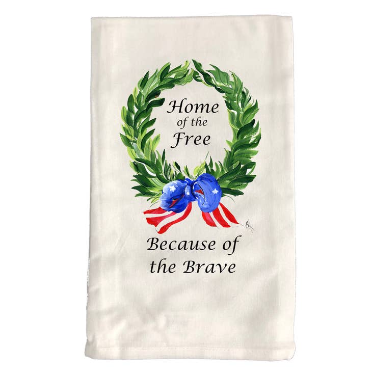 Kitchen Towel White KT165W 4th of July 165 Home of the free