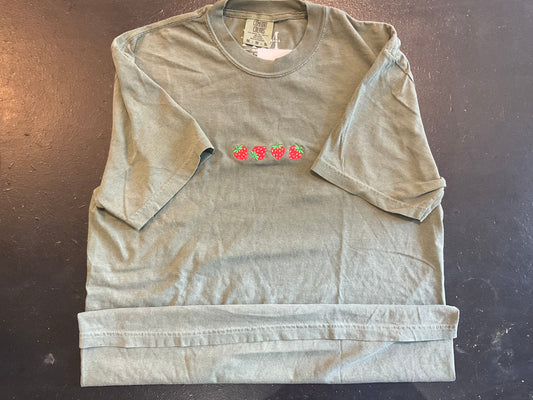 Strawberry Embroidered Tee