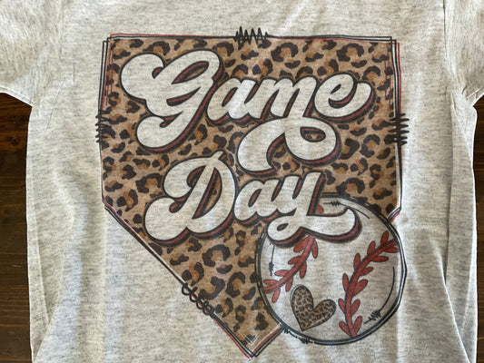 Cozy Momma game day leopard tshirt