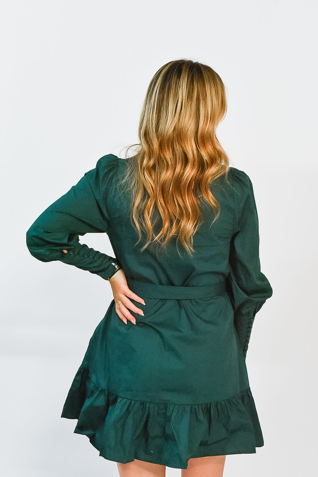 Forest Grace Belted Dress