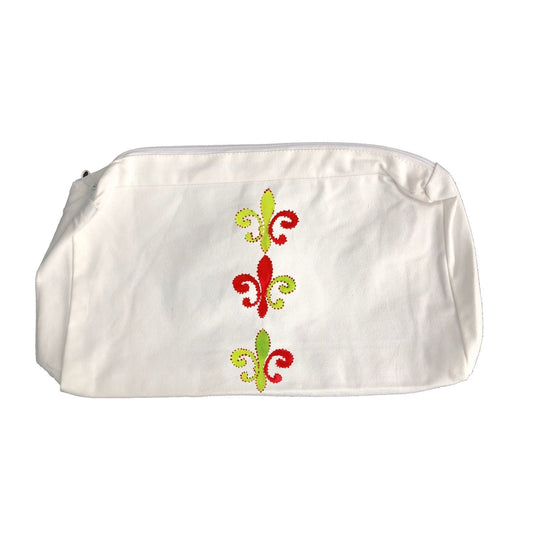 Zipper Bag 646 Fleur de lis Red and Green