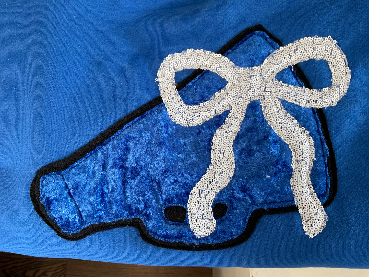 D's Designs blue megaphone sweatshirt