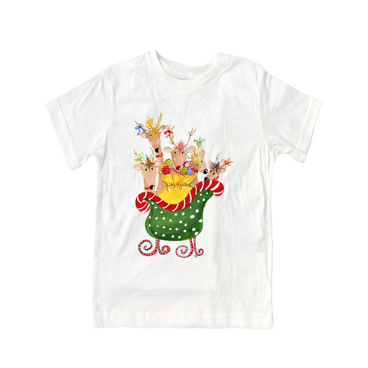 Child Shirt - 705 Girl Reindeer in Sleigh