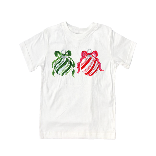 Child Shirt - 2550 Red & Green Christmas Balls with Ribbon