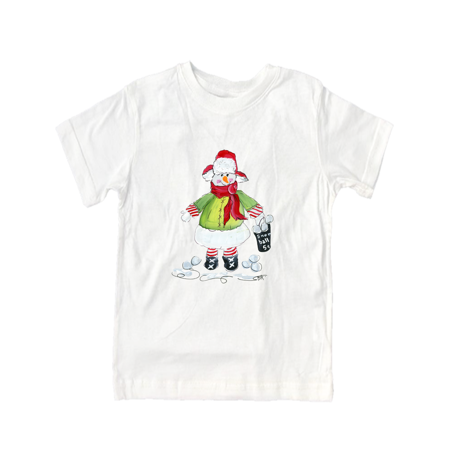 Child Shirt - 1090 Snowman with Snowballs