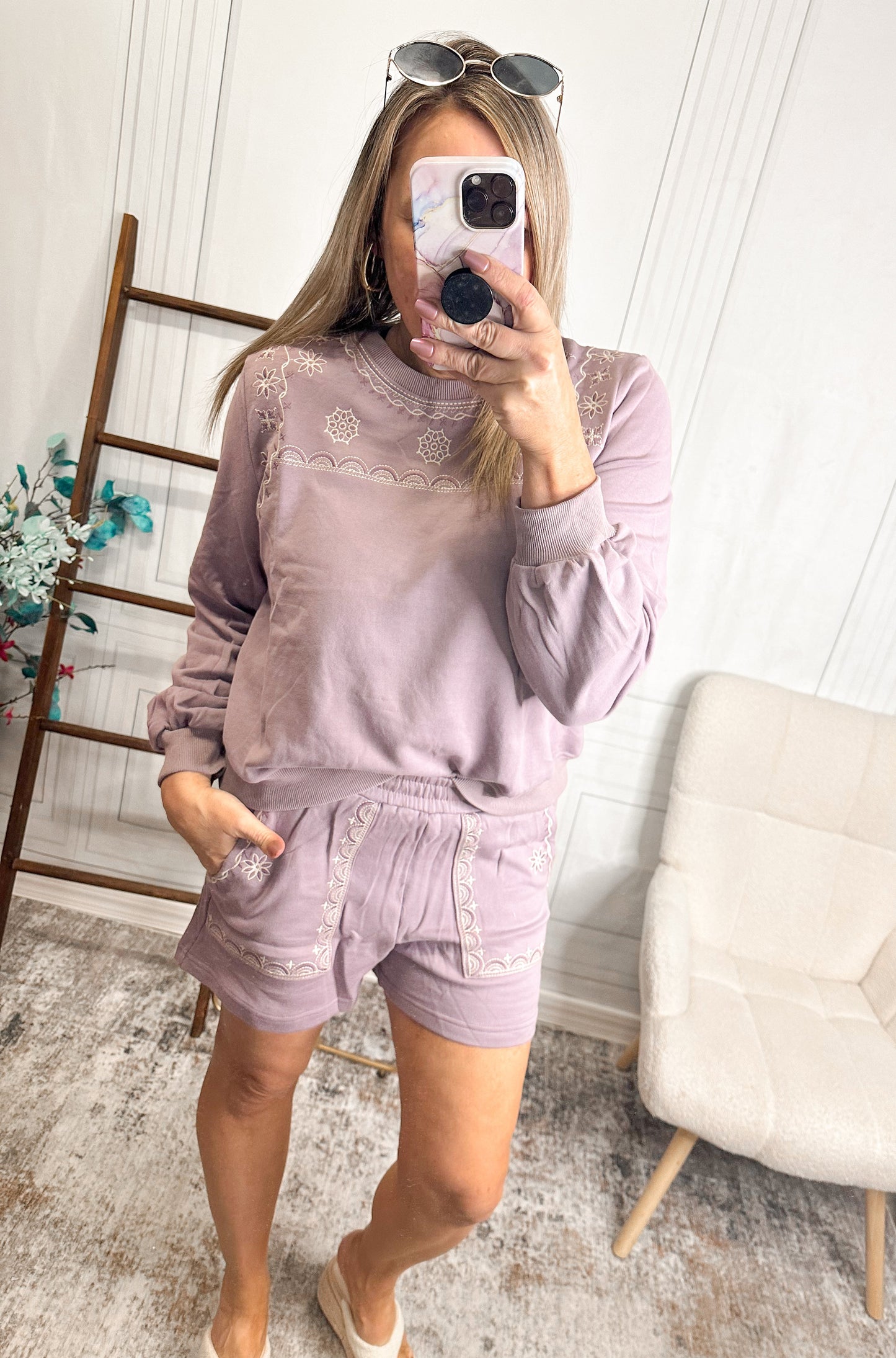 Cozy Charm Mauve Lounge Set