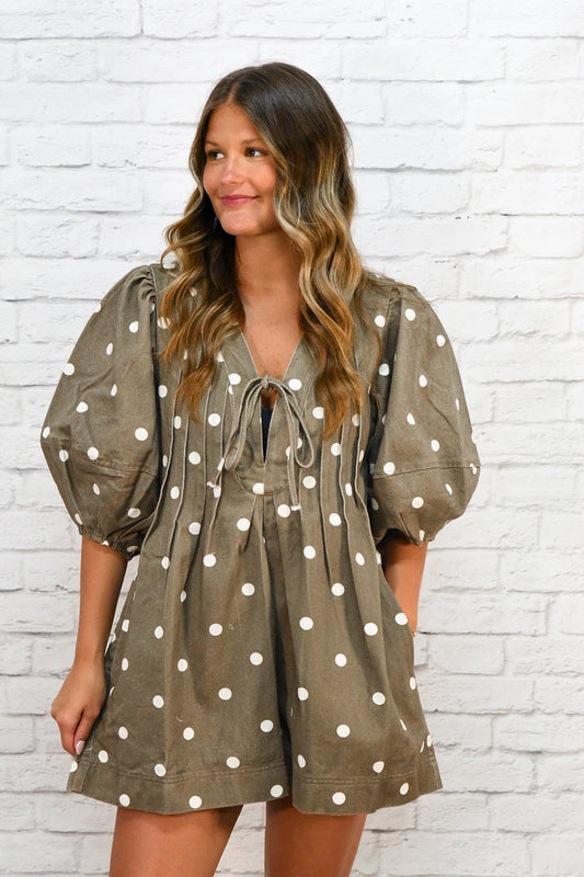 Autumn Charm Polka Dot Romper