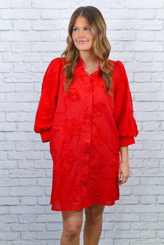 Scarlet Romance Textured Shift Dress