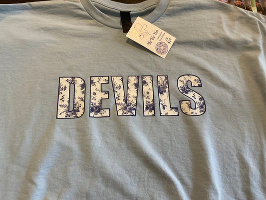 The B's Tees Blue Devils floral Tshirt