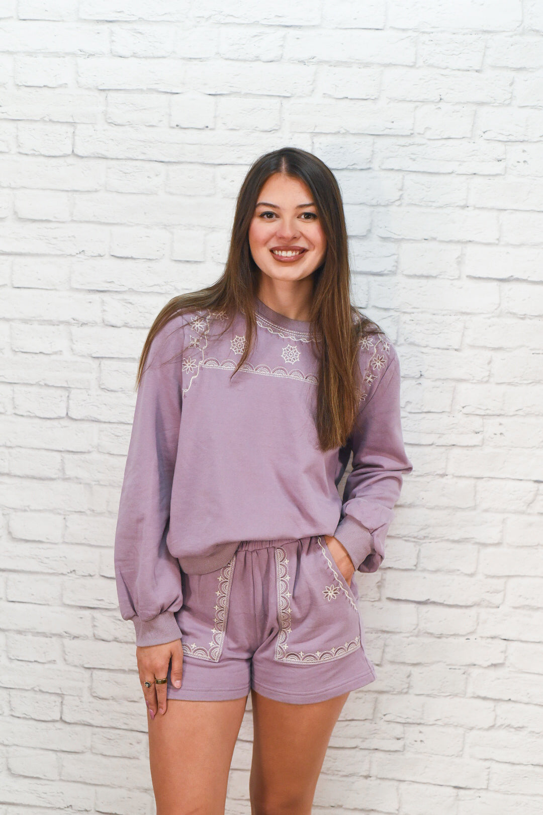 Cozy Charm Mauve Lounge Set