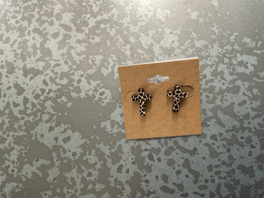 Cross earrings stud