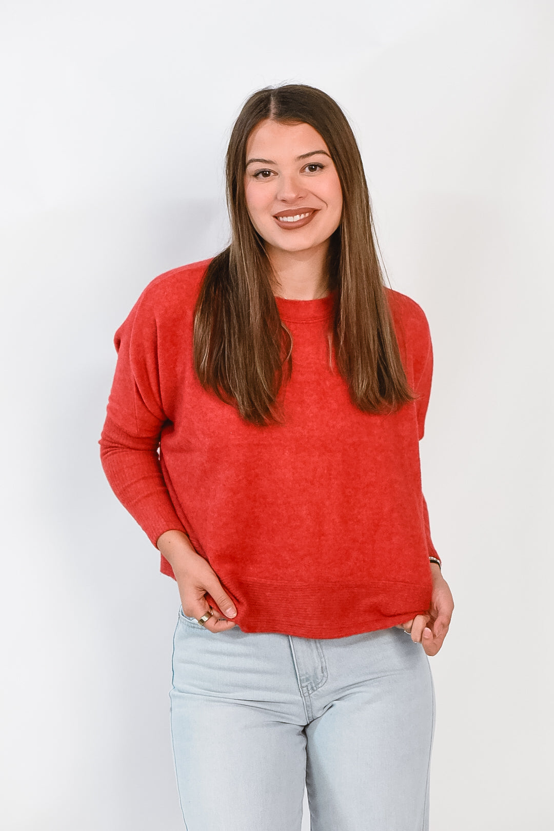 Everyday Soft Knit Pullover (Red)