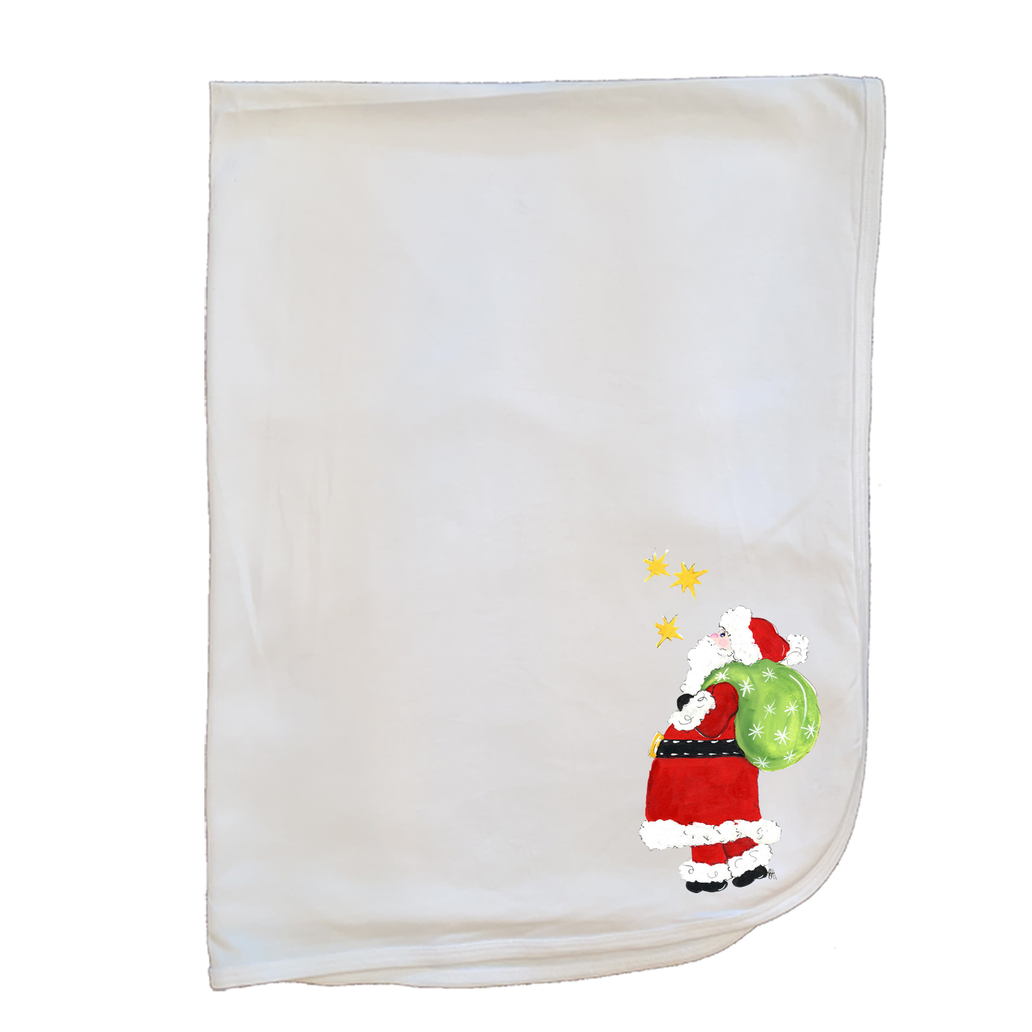 Christmas Blanket -637	Santa w/Pack