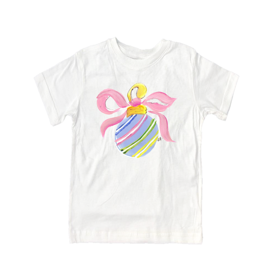 Child Shirt - 2603 Light Blue Ornament with Pink Ribbon