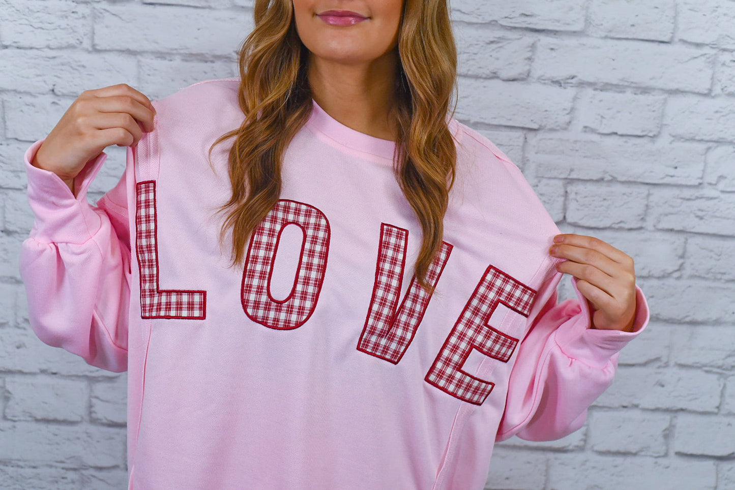 Sweetheart Gingham Love Sweatshirt
