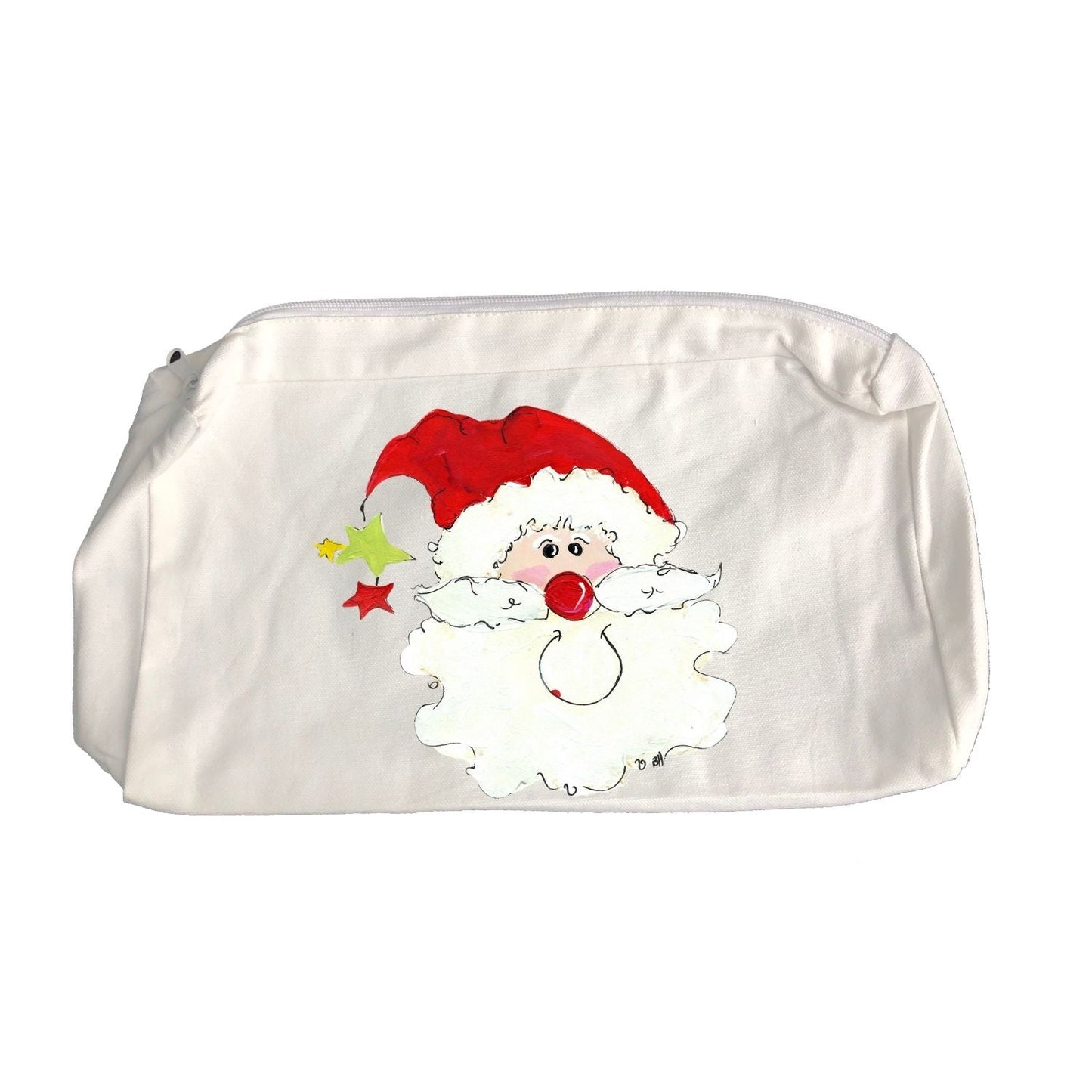 Zipper Bag 762 Santa Face with Dangling Stars