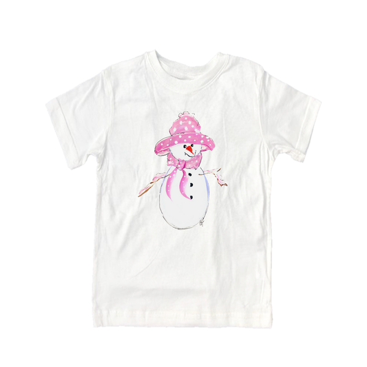 Child Shirt - 2595 Pink Hat Snowgirl