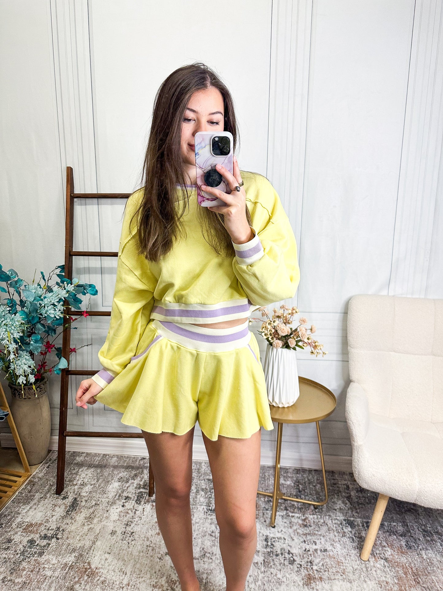 Sunshine Club Pleated Skort Lounge Set