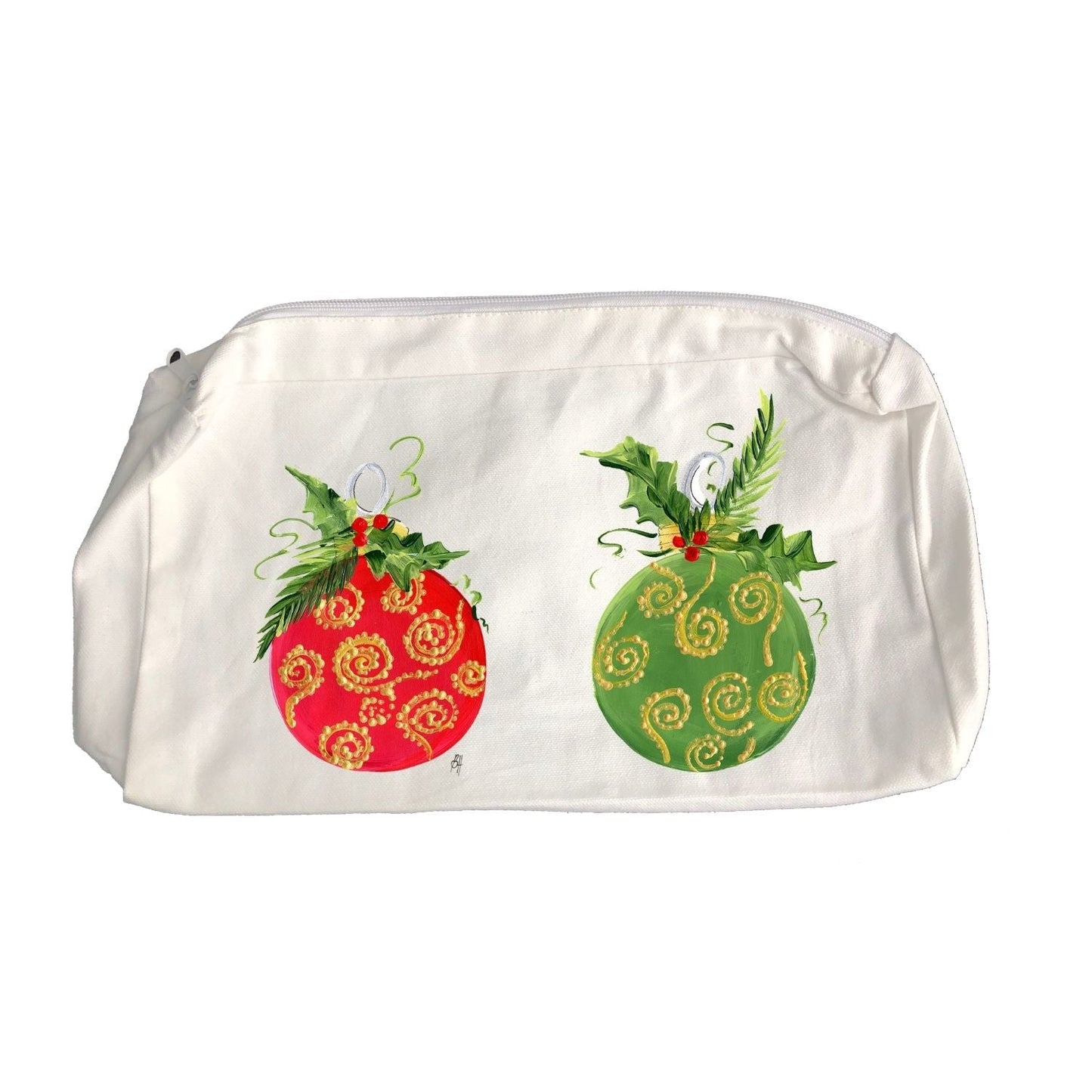 Zipper Bag 2543 Christmas Balls Red Green Holly