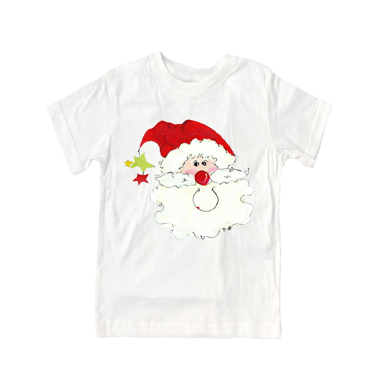 Child Shirt - 762 Santa Face with Dangling Stars