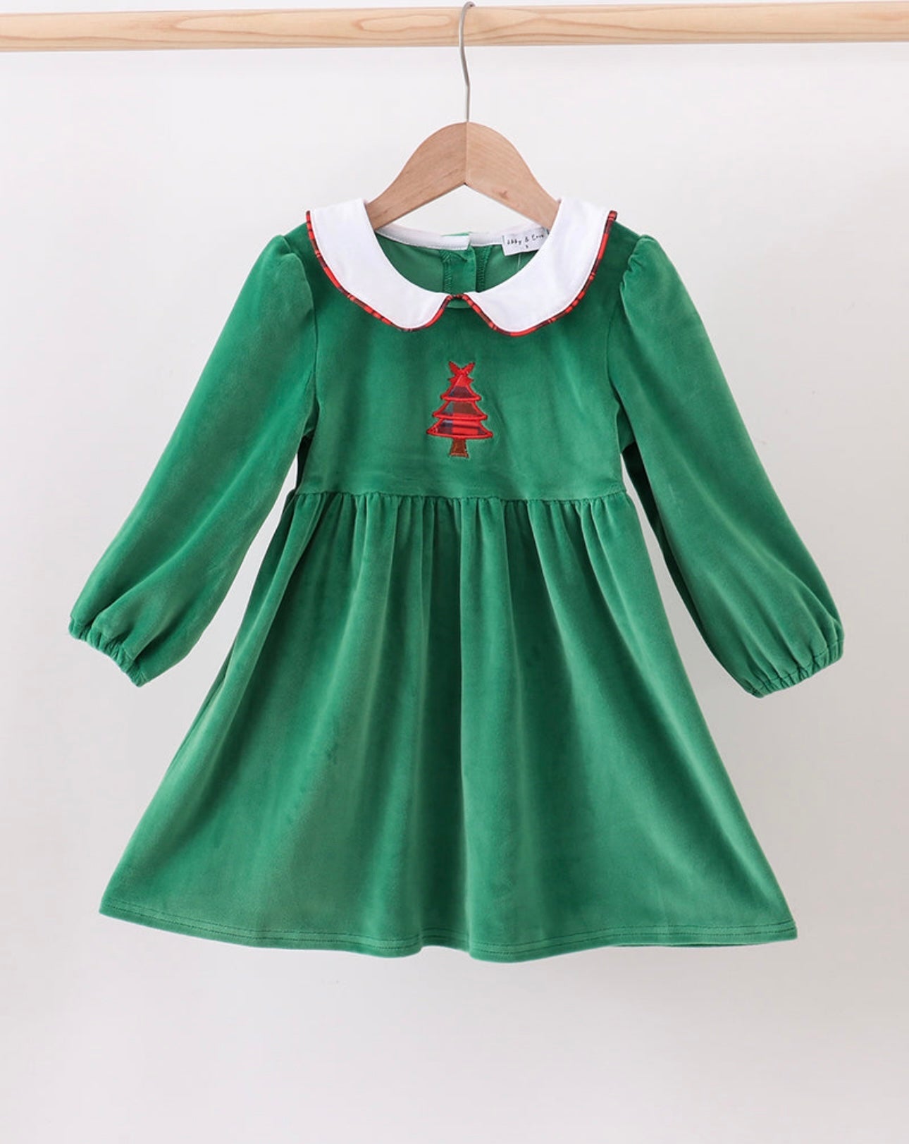 Green Velvet Tree Dress