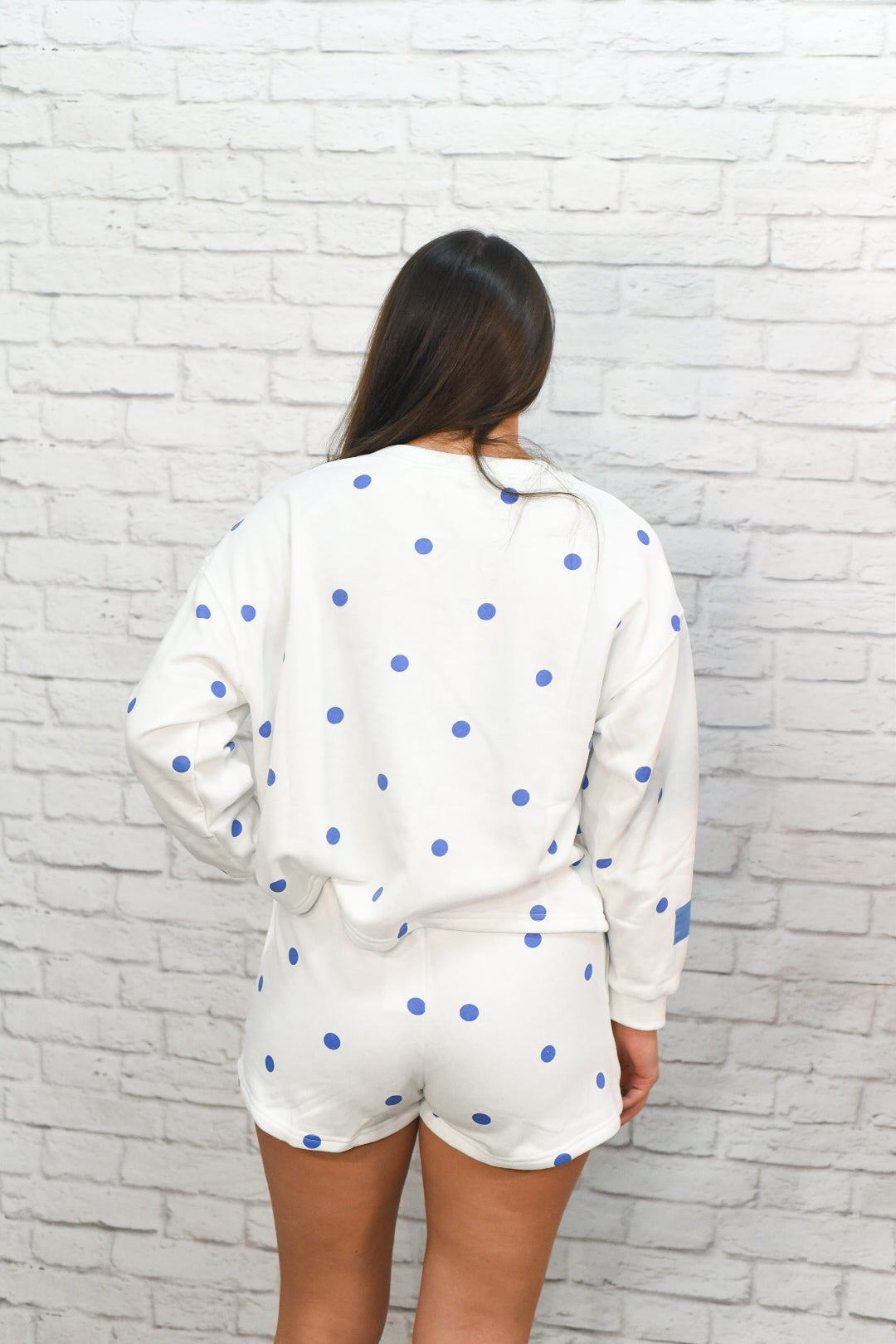 Coastal Dot Lounge Set – Polka Dot Top & Shorts Set