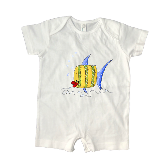 Cotton Romper 949 Crazy Square Fish