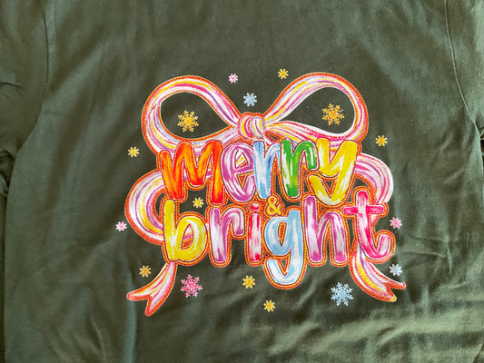 The B's Tees  Merry & Bright Tshirt LS