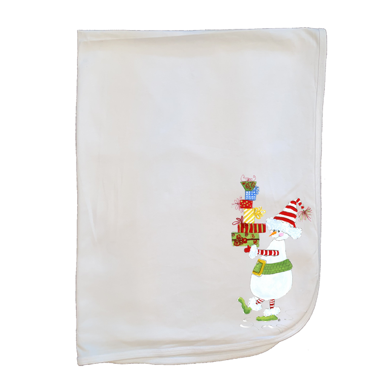 Christmas Blanket -934	Snowman w-Packages