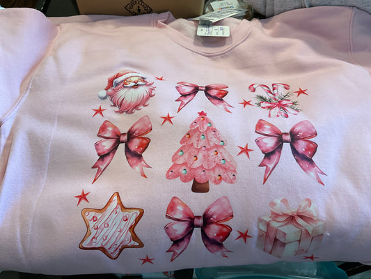 The B's Tees Shirts pink christmas sweatshirt