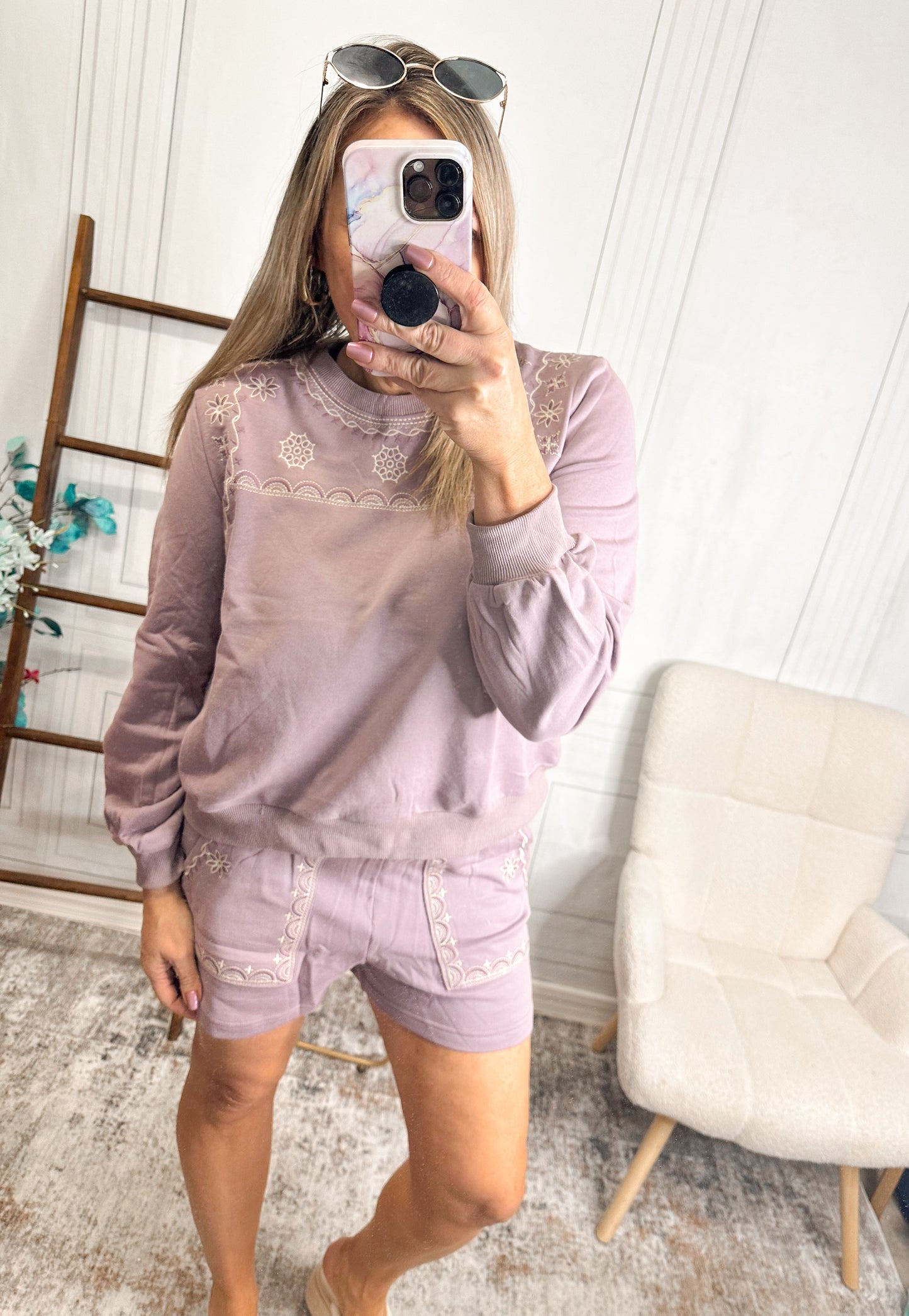 Cozy Charm Mauve Lounge Set