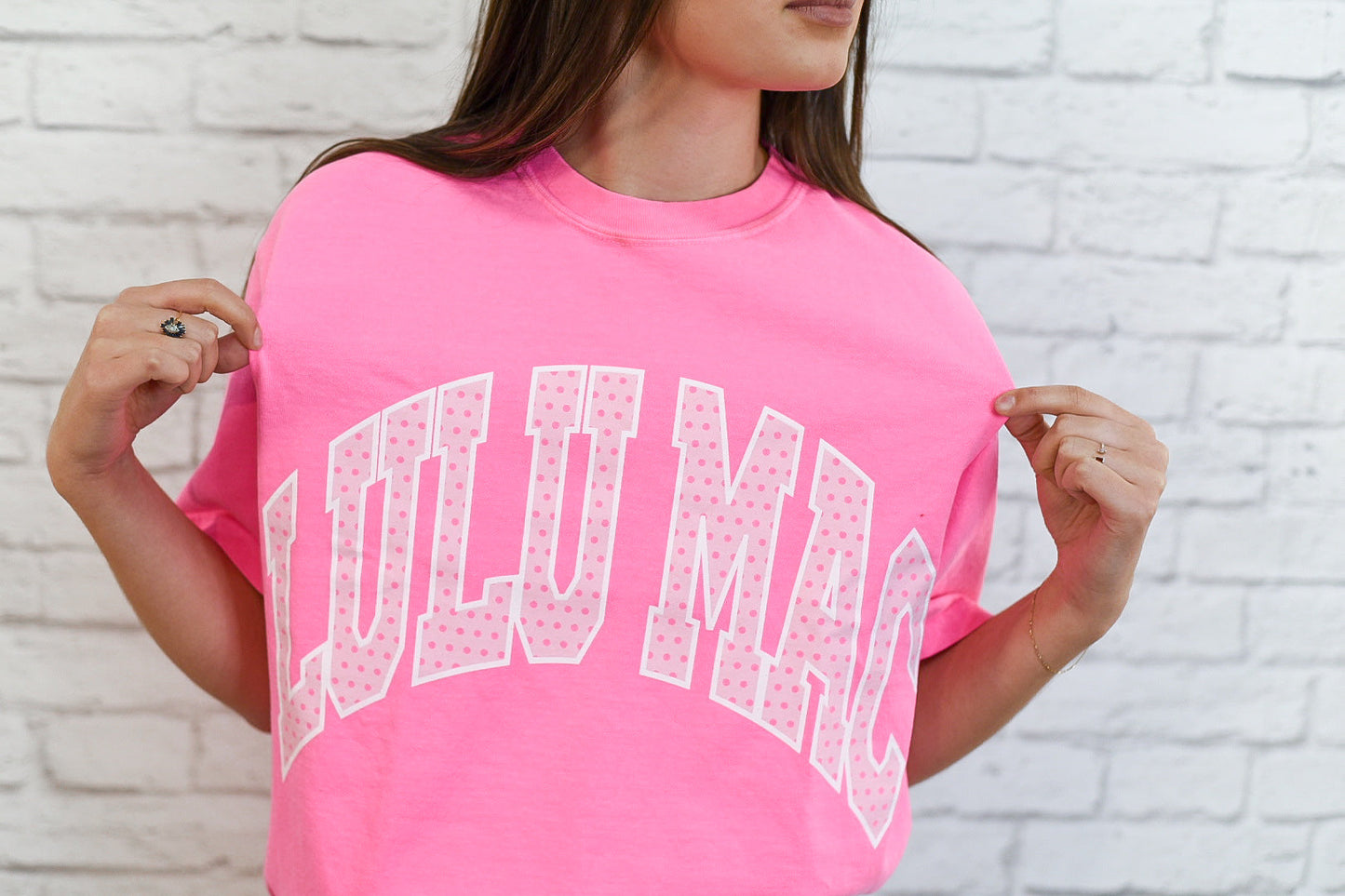 Lulumac Pink With Polka Dots Tee