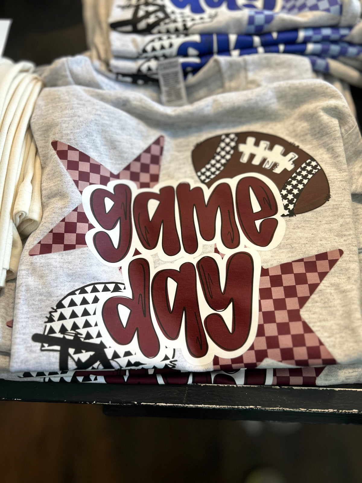 Cozy Momma Football GAMEDAY maroon TShirt