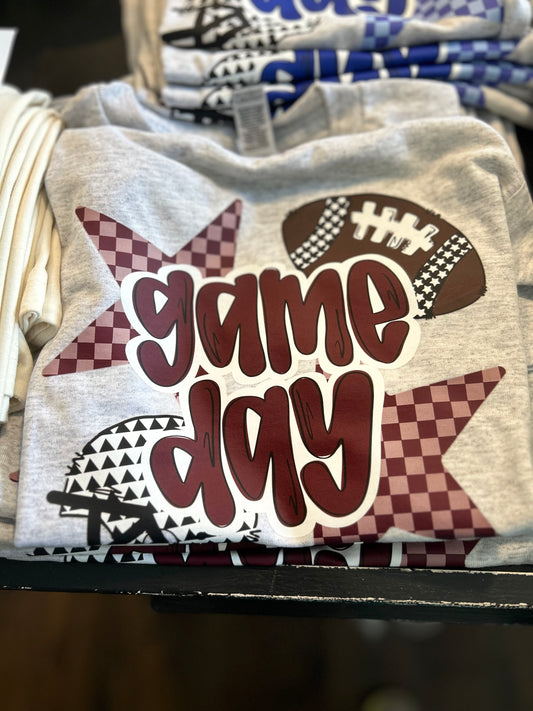 Cozy Momma Football GAMEDAY maroon TShirt