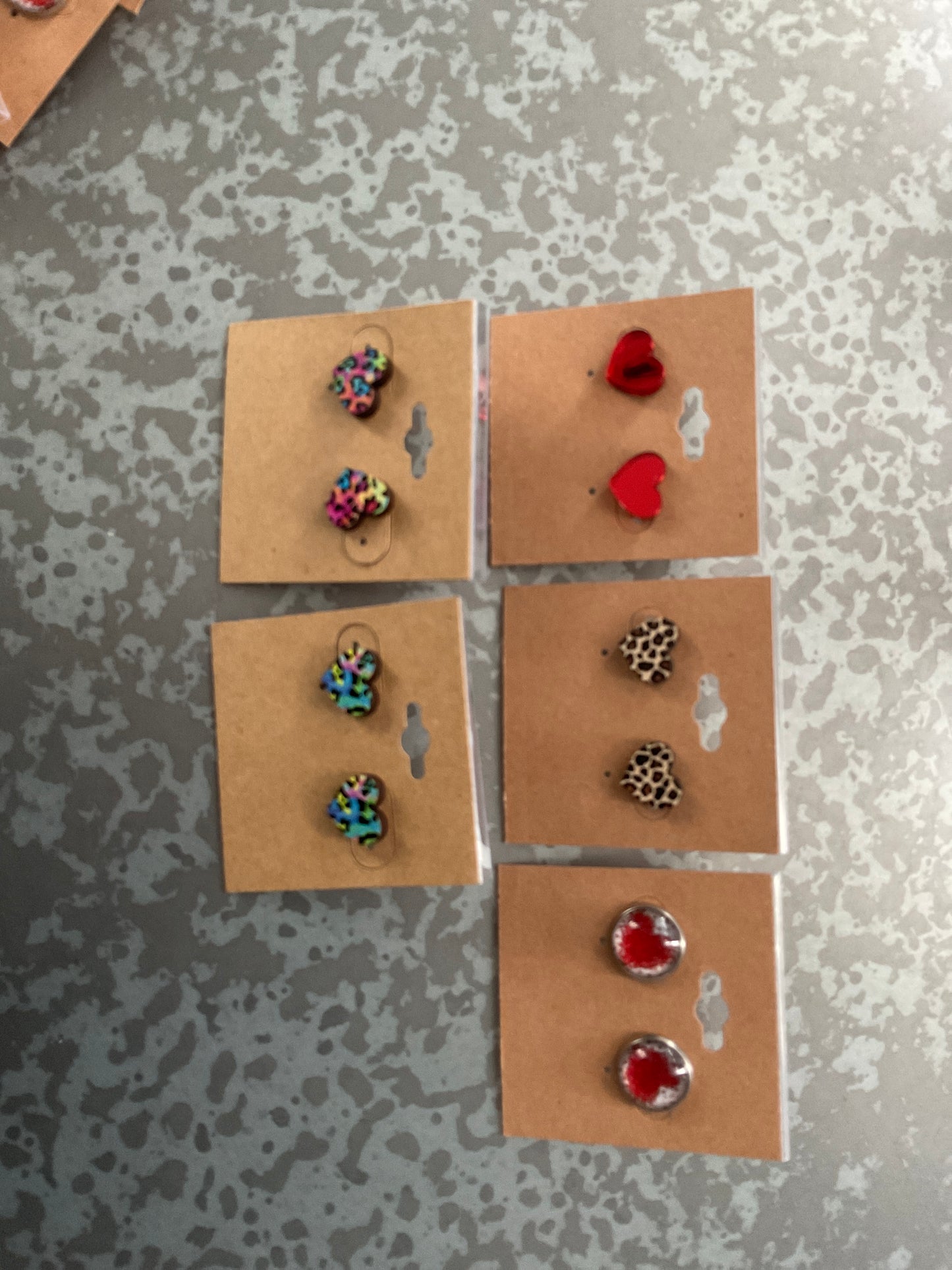 Heart earrings stud