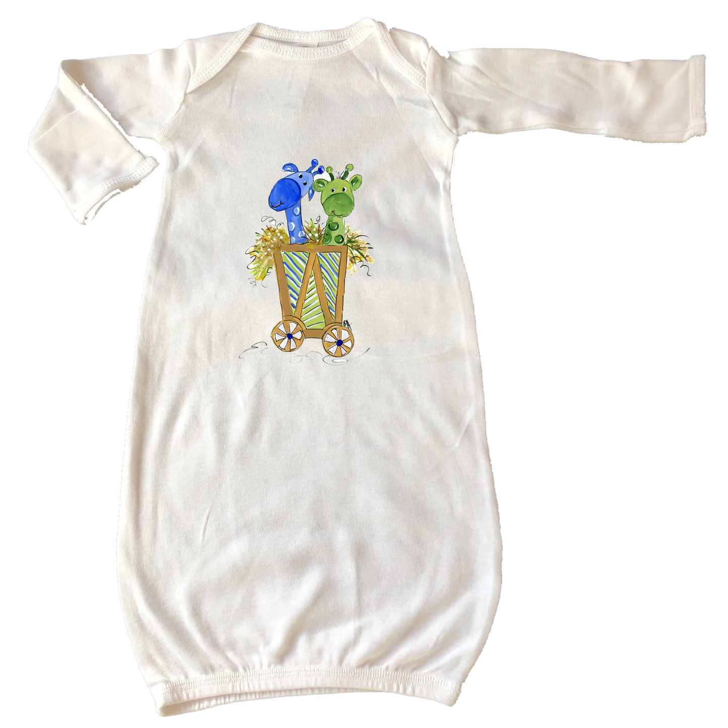 Infant Gown 1002 Giraffes in a Cart