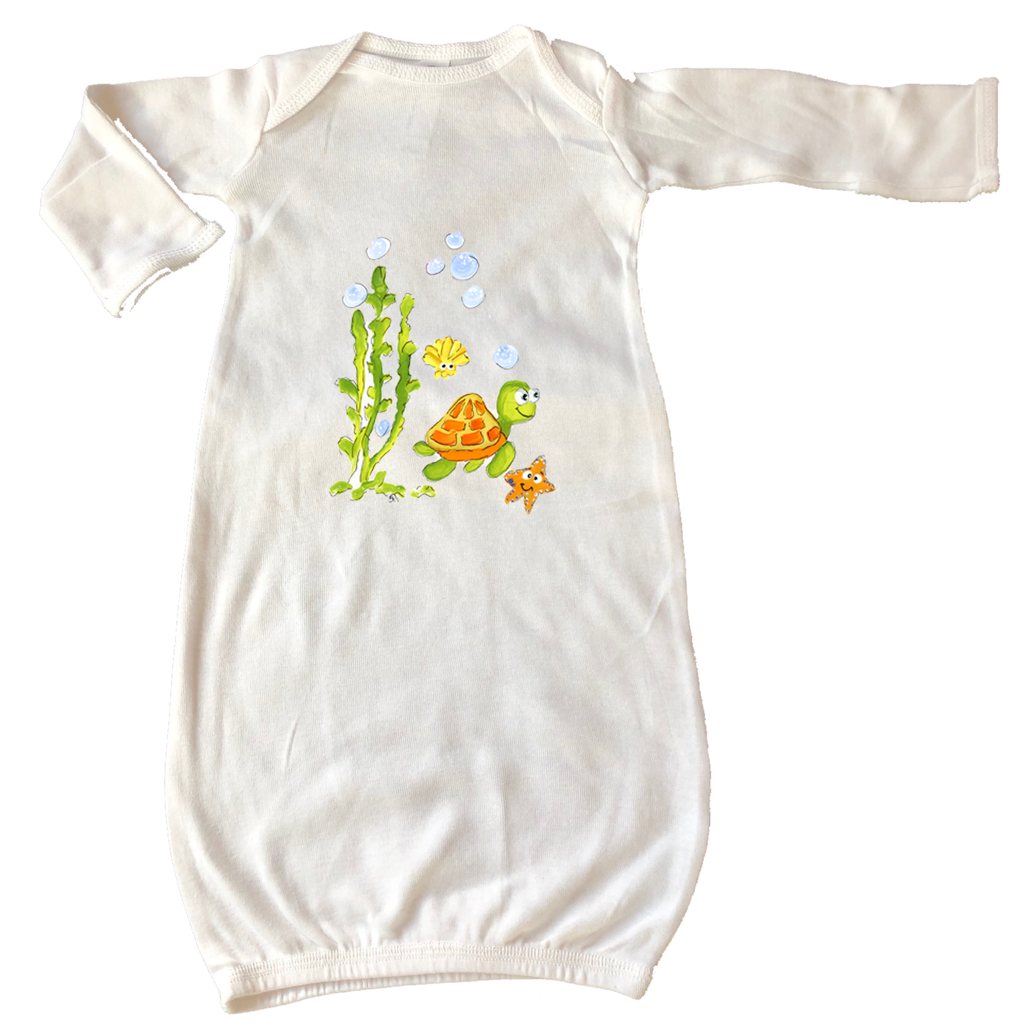 Infant Gown 1025 Turtle & Friends