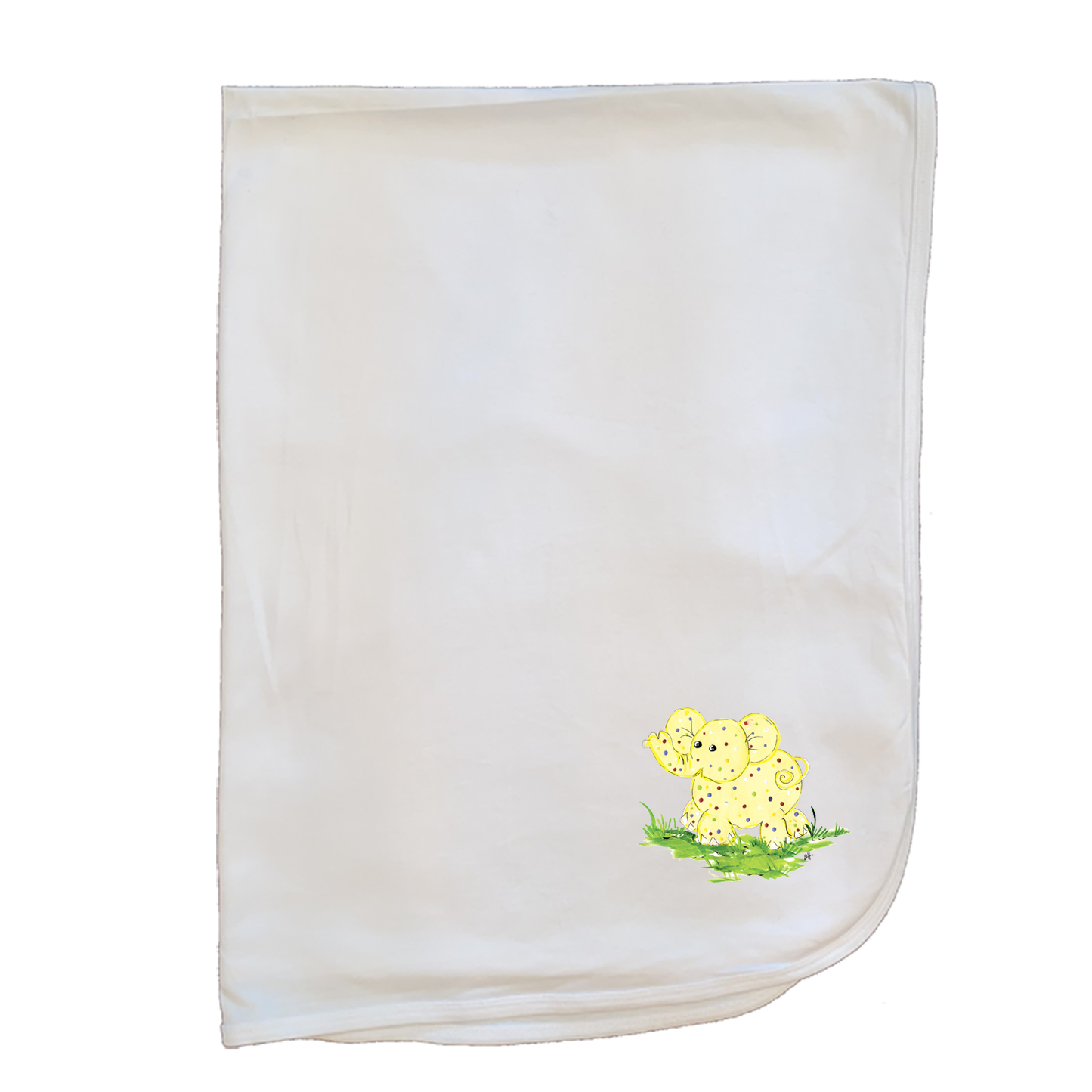 Cotton Baby Blanket 38 Yellow Elephant