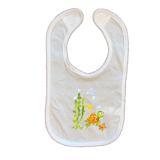 Cotton Infant Bib 1025 Turtle & Friends