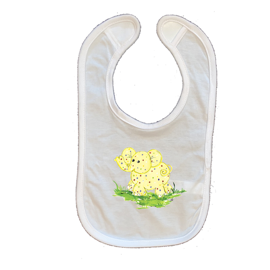 Cotton Infant Bib 38 Yellow Elephant