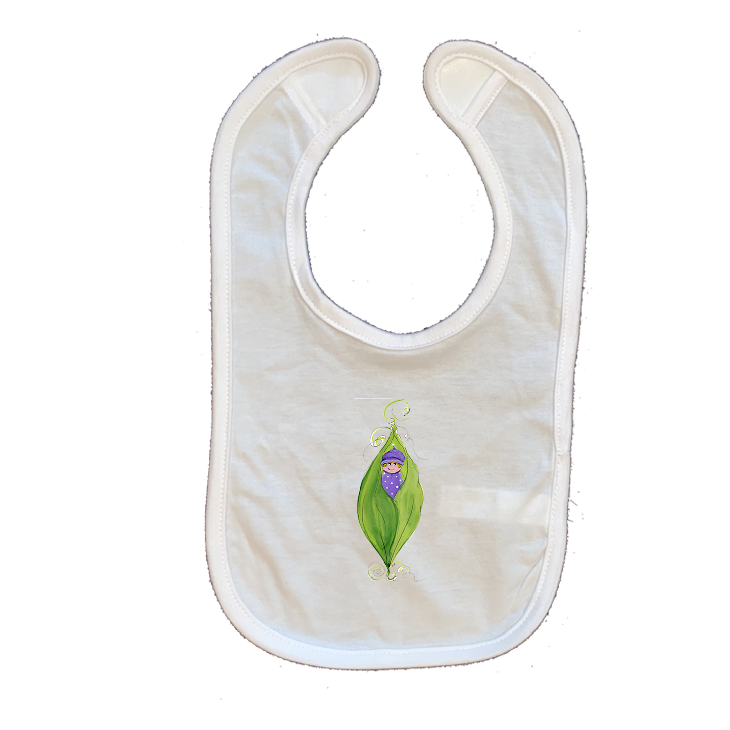 Cotton Infant Bib 452 Pea in a Pod - Girl