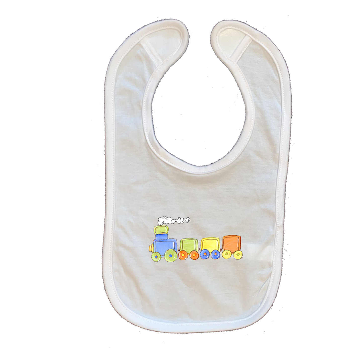 Cotton Infant Bib 453 Pastel Train