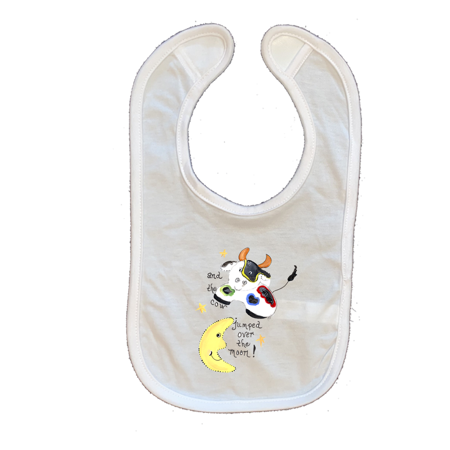 Cotton Infant Bib 514 Cow over Moon