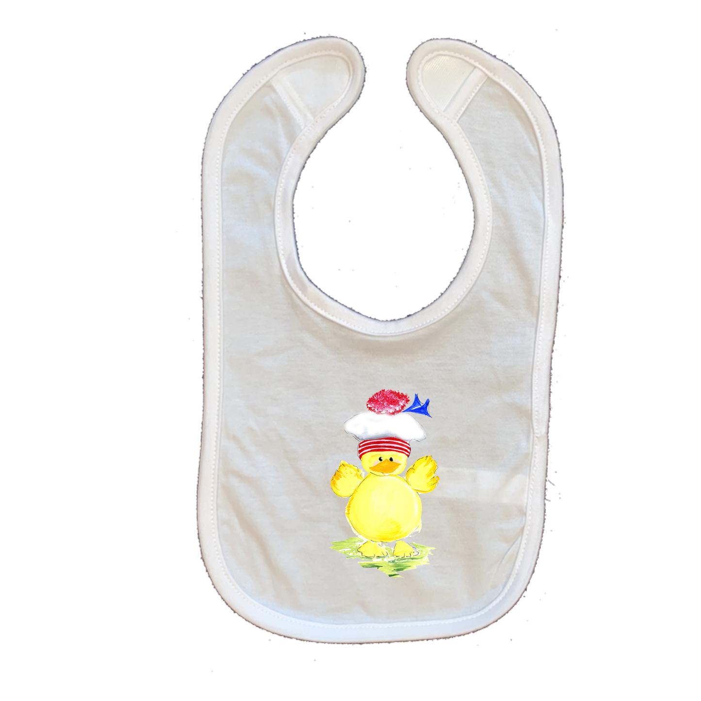 Cotton Infant Bib 516 Duck w-Pom, Pom Hat