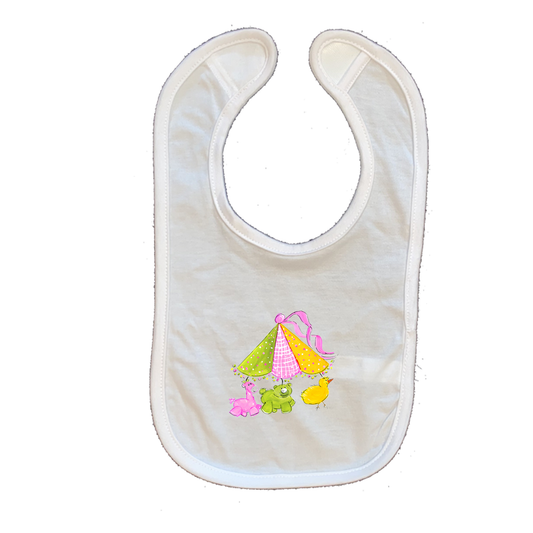 Cotton Infant Bib 896 Animal Mobile - Girl