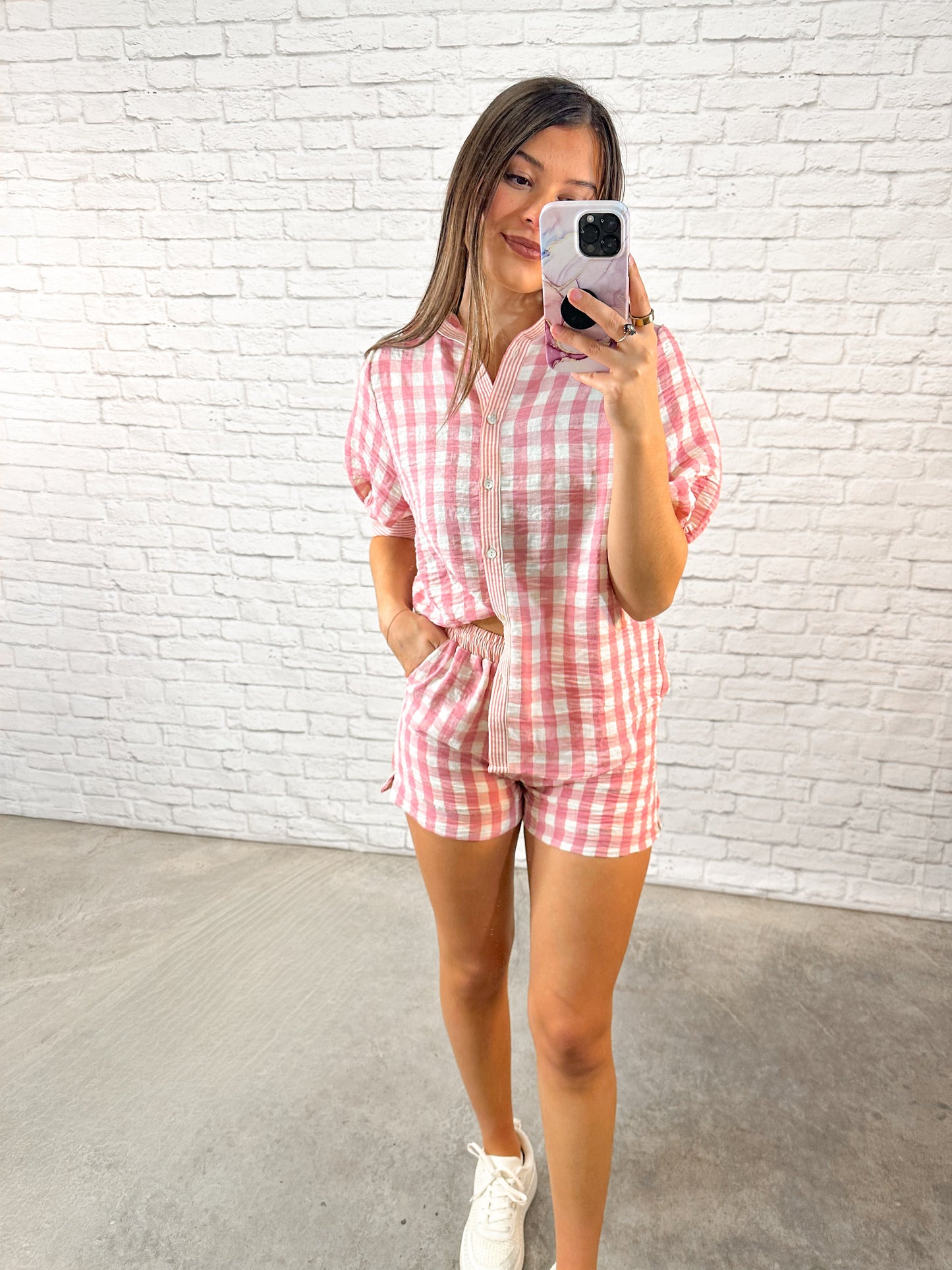 Sweet as Sunday Gingham Lounge Set