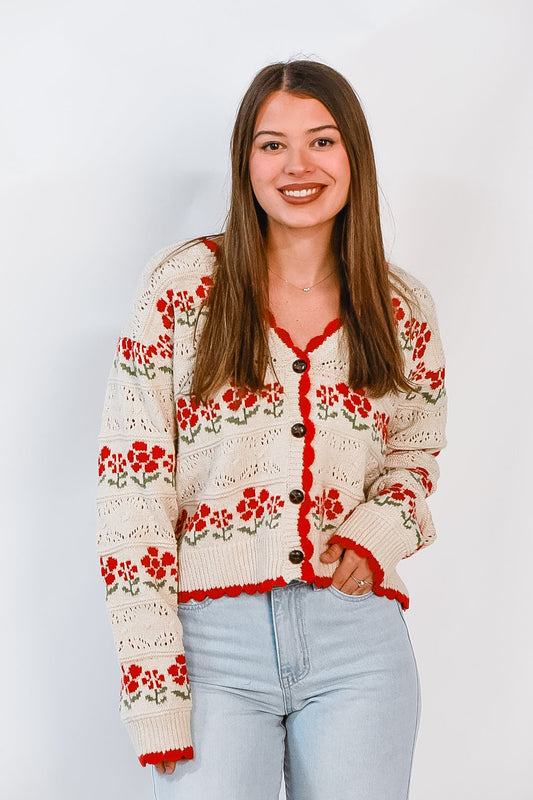Sweet Poppy Knit Cardigan