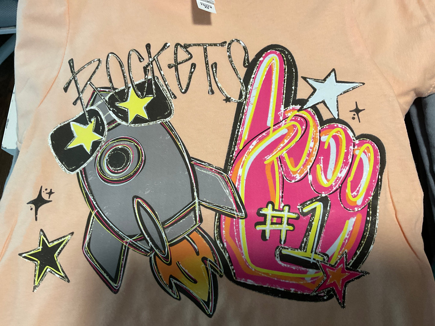 Cozy mama peach bright doodle rocket