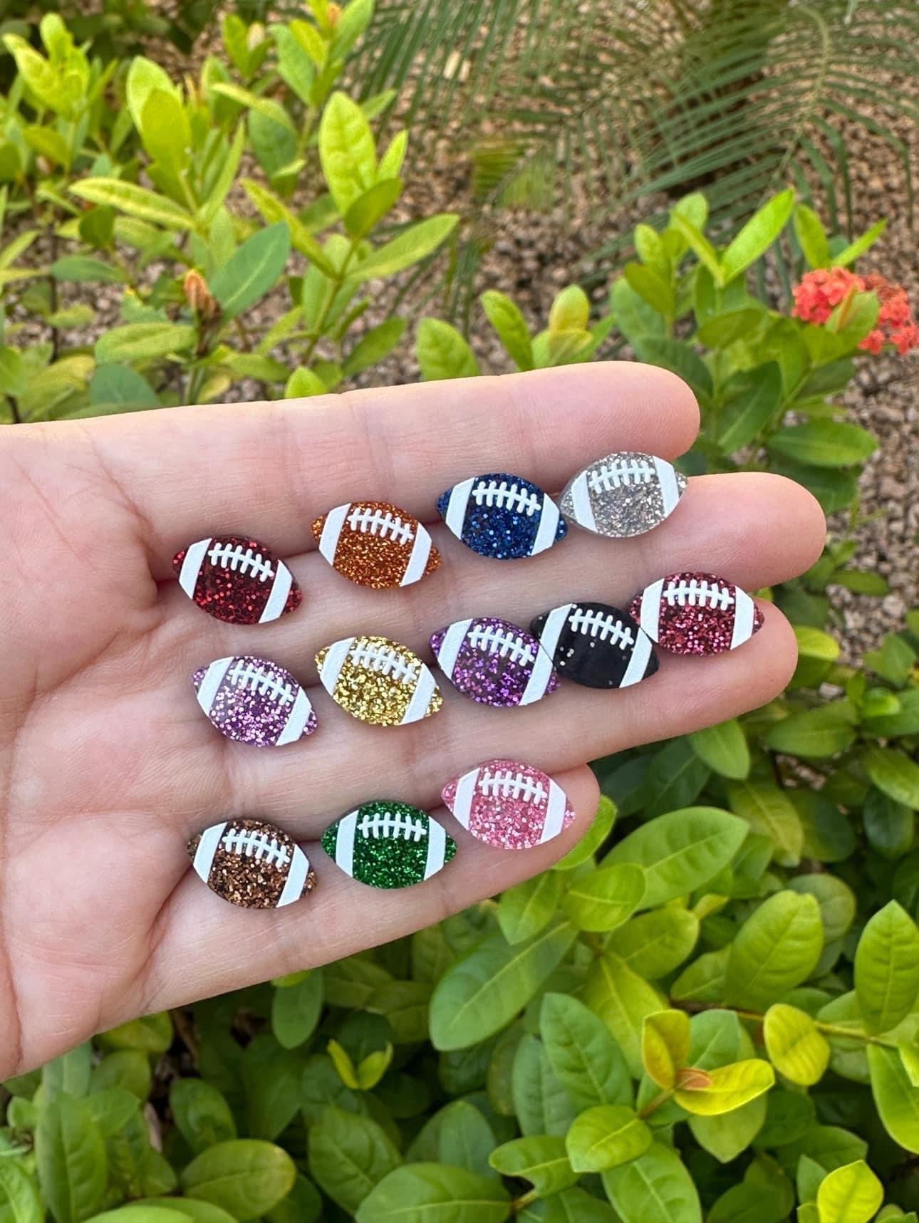 Sports Football Glitter earrings