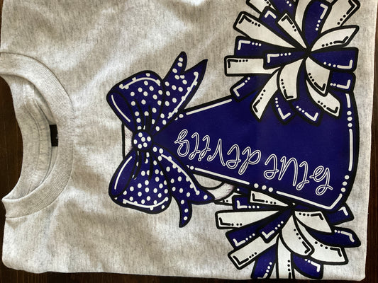 Cozy Momma blue devils cheer Pom/megaphone youth